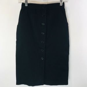NWT Aritzia Lorient Black Buttondown Pencil Skirt